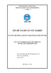 Đồ án Xây dựng hệ thống chăm sóc khách hàng trên nền Web