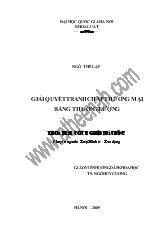 Khóa luận Giải quyết tranh chấp thương mại bằng thương lượng