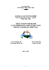 Khóa luận Thực trạng thi hành luật bình đẳng giới ở Việt Nam trong giai đoạn hiện nay