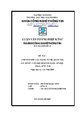 Luận văn Chuyển đổi từ các bảng từ hệ quản trị cơ sở dữ liệu SQLServer sang MySQL