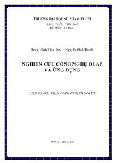 Luận văn Nghiên cứu công nghệ OLAP và ứng dụng