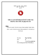 Tiểu luận Đăng ký quốc tế kiểu dáng công nghiệp theo thỏa ước lahay về kiểu dáng công nghiệp và liên hệ tại Việt Nam