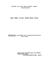 Tiểu luận Giới thiệu về lý thuyết số bảo mật máy tính