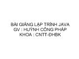 Bài giảng lập trình Java