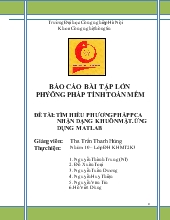 Báo cáo Tìm hiểu phương pháp PCA nhận dạng khuôn mặt ứng dụng Matlab