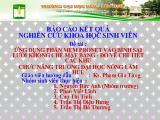 Báo cáo Ứng dụng phần mềm Pronet vào bình sai lưới khống chế mặt bằng, đo vẽ chi tiết các khu chức năng trường Đại học Nông Lâm Huế