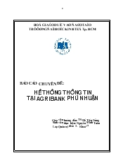 Chuyên đề Về hệ thống thông tin tại ngân hàng Agribank Phú Nhuận