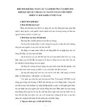 Đề tài Biến đổi khí hậu toàn cầu và ảnh hưởng của biến đổi khí hậu đến suy thoái các nguồn tài nguyên thiên nhiên và đói nghèo ở Việt Nam