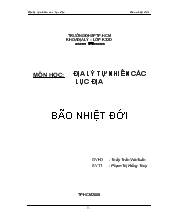 Đề tài Cách thức hình thành bão nhiệt đới