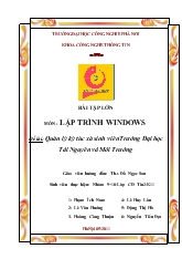 Đề tài Lập trình windows - Quản lý ký túc xá sinh viên Trường Đại học Tài Nguyên và Môi Trường