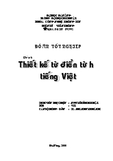 Đồ án Thiết kế từ điển từ công cụ tiếng Việt