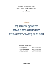 Đồ án Xây dựng Hệ thống quản lý phân công giảng dạy Khoa CNTT Đại học Sài gòn