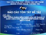 Đồ án Xây dựng phần mềm theo dõi và quản lý sinh viên cho trường cao đẳng nghề Bách Nghệ