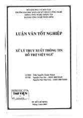 Luận văn Xử lý truy xuất thông tin hỗ trợ việt ngữ