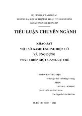 Tiểu luận Khảo sát một số game engine hiện có và ứng dụng phát triển một game cụ thể