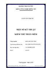 Tiểu luận Một số kỹ thuật kiểm thử phần mềm