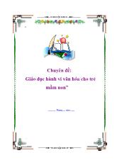 Chuyên đề Giáo dục hành vi văn hóa cho trẻ mầm non
