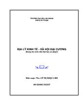 Đề tài Địa lý kinh tế xã hội Việt Nam