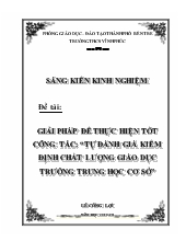 Đề tài Giải pháp để thực hiện tốt công tác- Tự đánh giá kiểm định chất lượng giáo dục trường trung học cơ sở