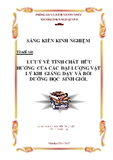 Đề tài Lưu ý về tính chất hữu hướng của các đại lượng vật lý khi giảng dạy và bồi dưỡng học sinh giỏi