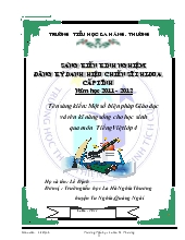 Đề tài Một số biện pháp giáo dục và rèn luyện kỹ năng sống cho học sinh qua môn tiếng việt lớp 4