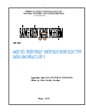 Đề tài Một số biện pháp giúp học sinh học tốt môn âm nhạc lớp 5