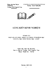 Đề tài Một số giải pháp nhằm cải thiện tình hình học văn của học sinh trung học cơ sở