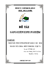 Đề tài Một số phương pháp giải các bài toán về chia hết trong tập N
