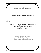 Đề tài Một vài biện pháp nâng cao chất lượng giáo dục trẻ 5 tuổi