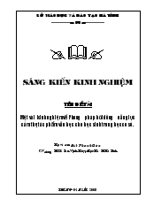 Đề tài Một vài kinh nghiệm về Phương pháp bồi dưỡng năng lực cảm thụ tác phẩm văn học cho học sinh trung học cơ sở