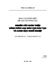 Đề tài Nghiên cứu hoàn thiện Danh mục giáo dục, đào tạo và Danh mục nghề nghiệp của Việt Nam