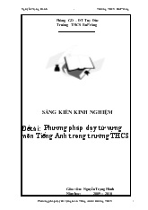 Đề tài Phương pháp dạy từ vựng môn Tiếng Anh trong trường THCS