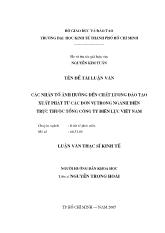 Luận văn Các nhân tố ảnh hưởng đến chất lượng đào tạo xuất phát từ các đơn vị Ngành điện trực thuộc Tổng công ty Điện lực Việt Nam