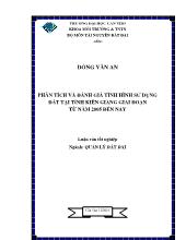 Luận văn Phân tích và ðánh giá tình hình sử dụng đất tại tỉnh Kiên Giang giai đoạn từ năm 2005 đến nay