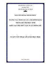 Luận văn Tương tác tích cực của mô hình động trong hỗ trợ học sinh kiến tạo tri thức xác suất thống kê