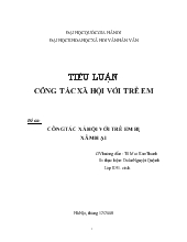 Tiểu luận Công tác xã hội với trẻ em bị xâm hại