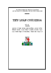 Tiểu luận Kết thúc khóa bồi dưỡng cán bộ quản lý nhà nước, chương trình chuyên viên, tốt nghiệp các lớp trung cấp chính trị