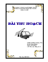 Bài thu hoạch ngành thư viện trong quá trình thực tập tại thư viện tỉnh Sóc Trăng và Thư viện Trường CĐSP Sóc Trăng