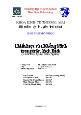 Báo cáo Chiến lược của Khổng Minh trong trận Xích Bích