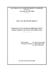 Báo cáo Đánh giá cải cách hành chính nhà nước trong lĩnh vực quản lí tài chính công