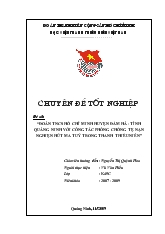 Chuyên đề Đoàn Thanh niên cộng sản Hồ Chí Minh huyện Đầm Hà - Tỉnh Quảng Ninh với công tác phòng chống nghiện hút ma tuý trong thanh thiếu niên