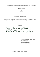 Chuyên đề Nguyễn Công Trứ - Cuộc đời và sự nghiệp