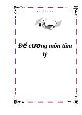 Đề cương môn tâm lý