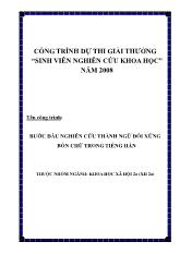 Đề tài Bước đầu nghiên cứu thành ngữ đối xứng bốn chữ trong tiếng hán