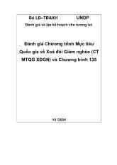 Đề tài Đánh giá Chương trình Mục tiêu Quốc gia về Xoá đói Giảm nghèo và Chương trình 135