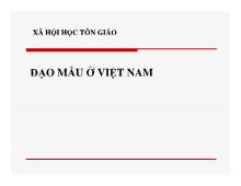 Đề tài Đạo mẫu ở Việt Nam