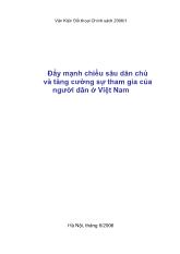 Đề tài Đẩy mạnh chiều sâu dân chủ và tăng cường sự tham gia của người dân ở Việt Nam