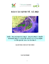 Đề tài Điều tra đánh giá thực trạng phát triển sinh kế hộ của người dân 5 xã vùng đệm vườn quốc gia xuân thuỷ
