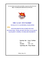 Đề tài Đoàn Thanh niên cộng sản Hồ Chí Minh Huyên Bắc sơn-Tỉnh Lạng Sơn với công tác giáo dục đạo đức, lối sống văn hóa cho Thanh Niên