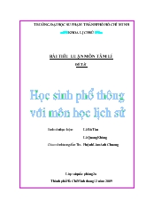 Đề tài Học sinh phổ thông với môn học lịch sử
